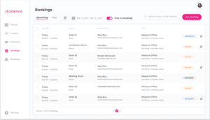 Kadence 'My bookings' toggle