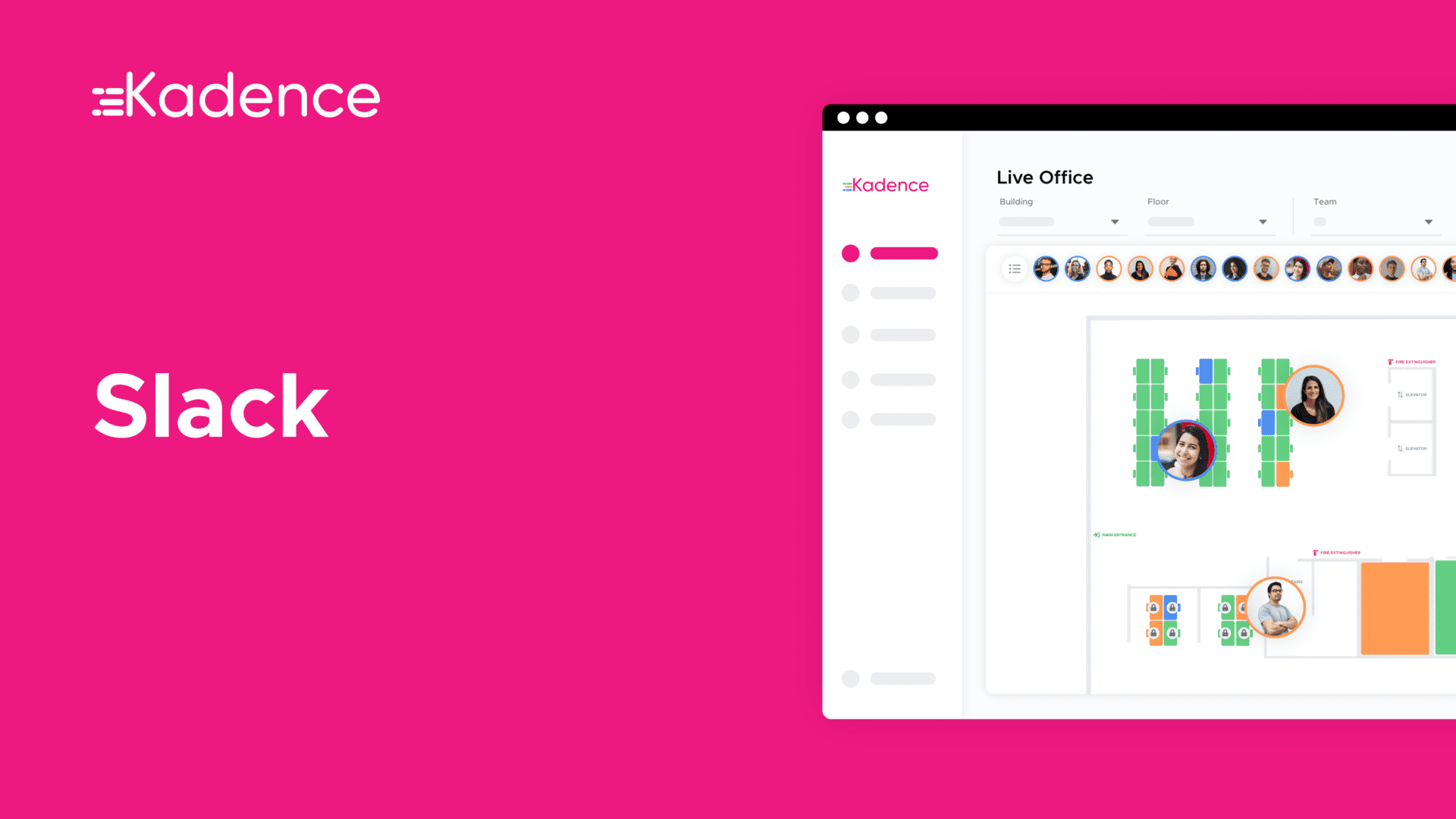Kadence + Slack Desk Booking Demo