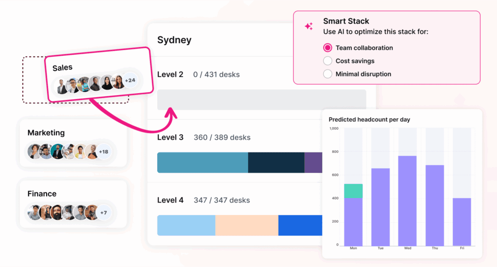 A stylized design of Kadence's AI-generated stack planning feature.