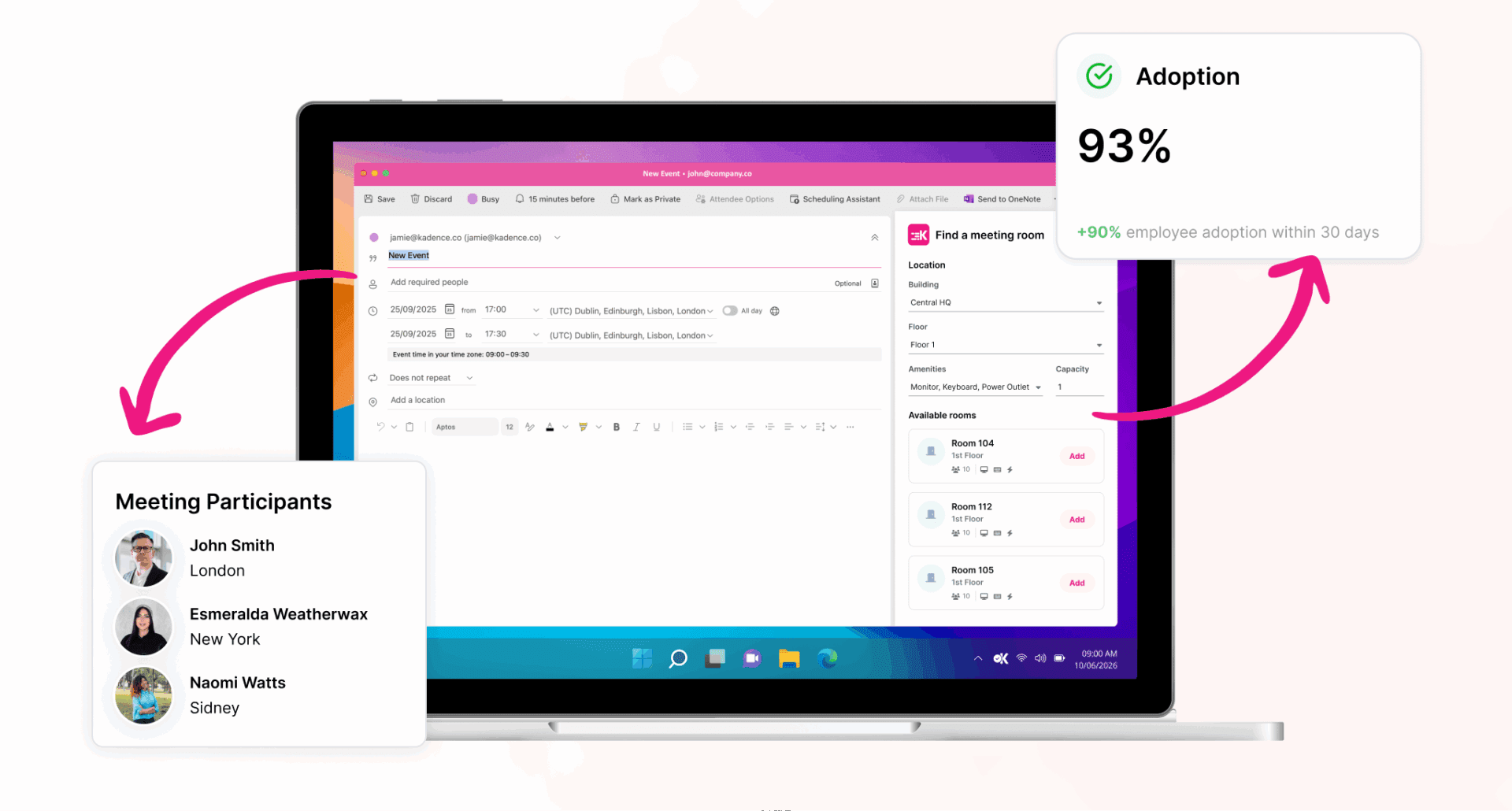 A stylized design of the Kadence and Outlook plug-in.